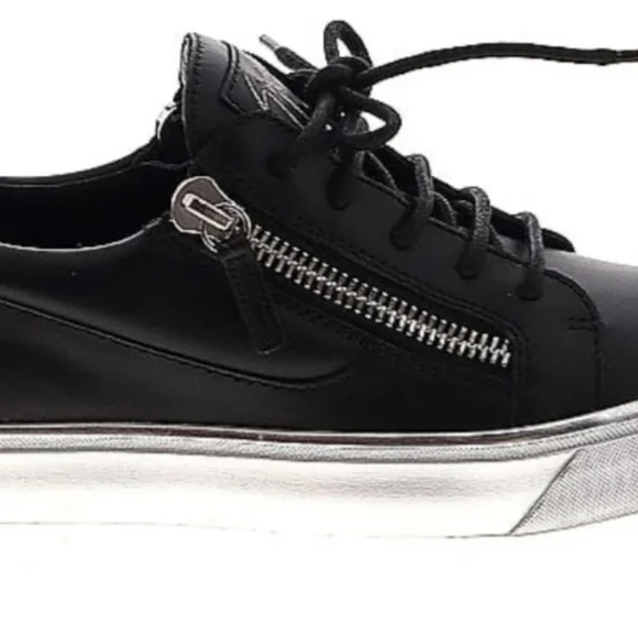 Giuseppe Zanotti Black and Silver Low-Top Sneakers